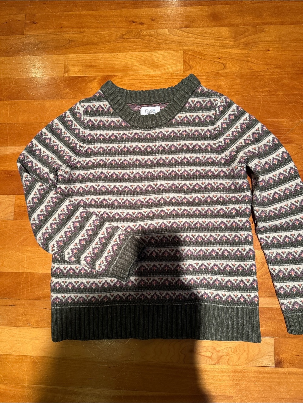 Vintage Croft & Barrow Fair Isle Knit Crewneck Sweater - Small
